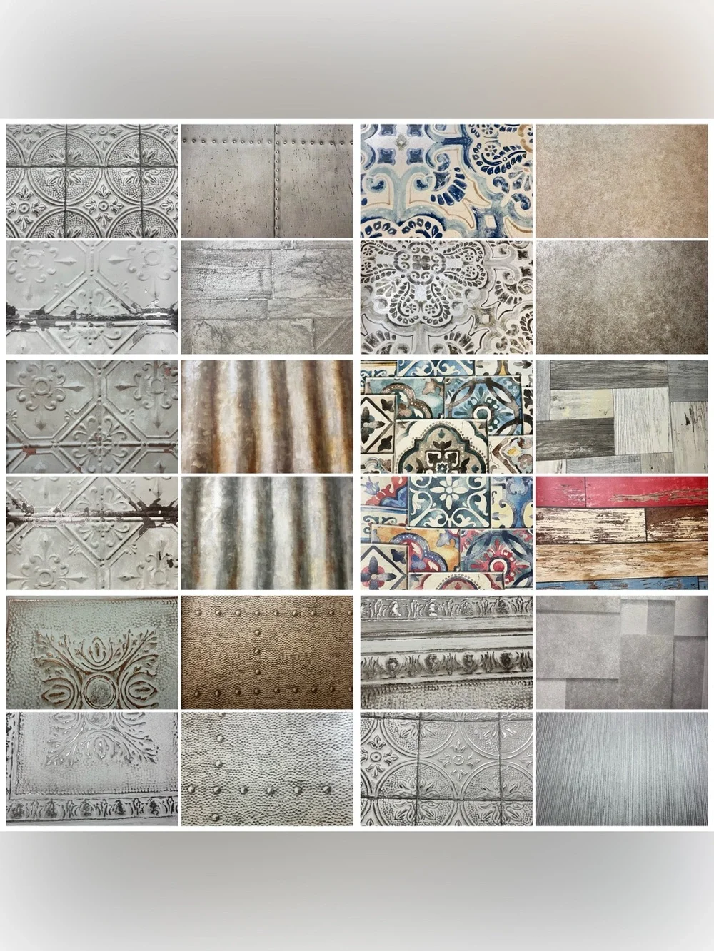 26 Large Designer Vintage Rustic Tile Theme Wallpaper Scrapbooking Sample Sheets